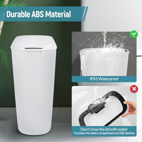 Cesto de basura automático para baño con sensor de movimiento, tapa sellada y recargable miniatura 6