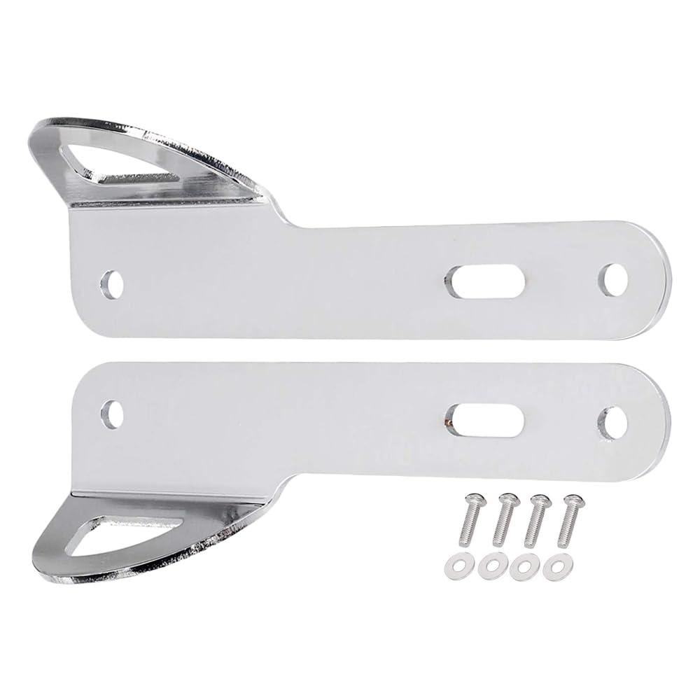 Riloer Supports d'arrimage de fourche avant de moto en forme de goutte d'eau, supports d'arrimage avant, 1993-2018 compatibles avec Harley Touring Street Glide Electra Glide, argenté