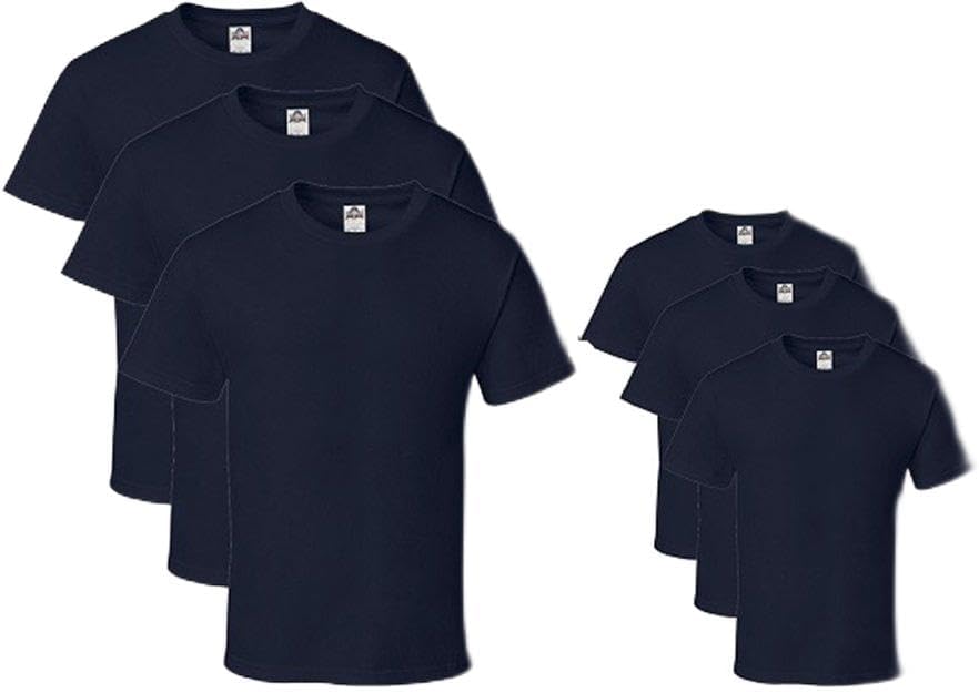 Alstyle Men's Cotton Crew Neck Short Sleeve T-Shirt 6-Pack, Navy 2XL