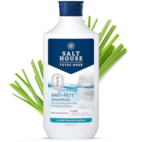 Salthouse Totes Meer Therapie Anti-Fett Shampoo, Bioaktiv-Komplex befreit Kopfhaut von Fett, mit Lemongrass für Frischegefühl, 250ml