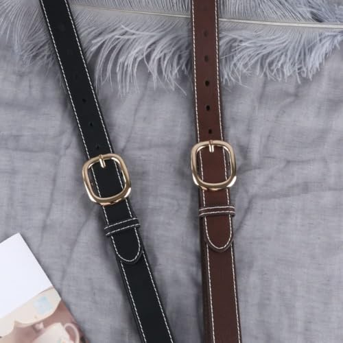 PU Belt Trendy Women Versatile Pin Buckle Waistband Luxury Design Waist Strap Waist Decoration(Black)4