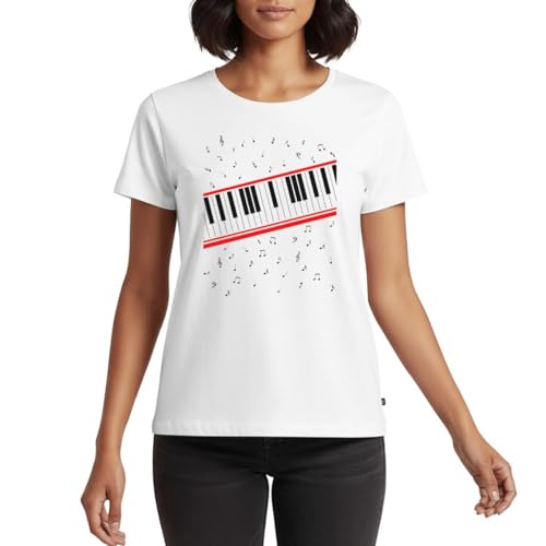 Spreadshirt Piano Klavier Noten Beat It Frauen Premium T-Shirt L Weiß