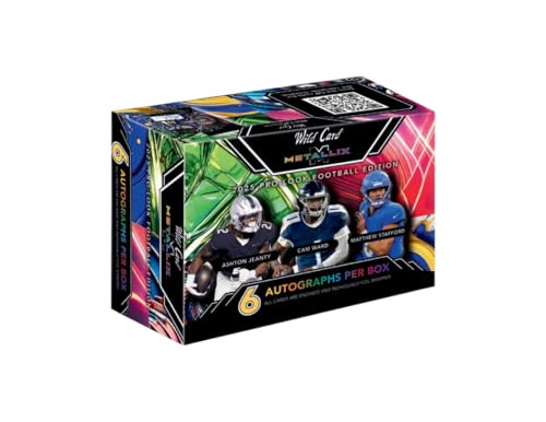 2025 Wild Card Metallix Pro-Look Football Hobby Trading Card Box (6 Encased AUTOGRAPHED Cards Per Box)