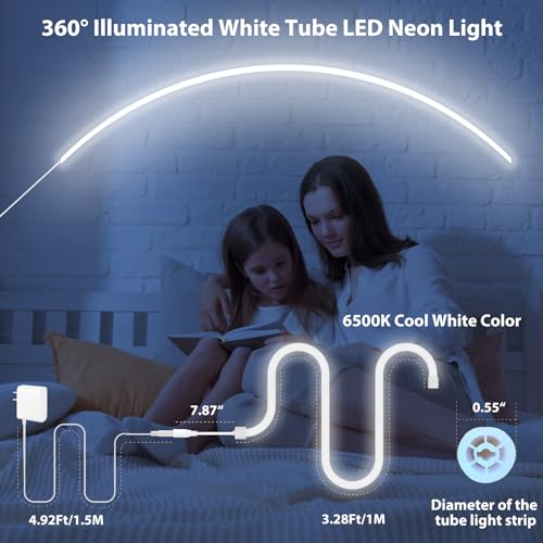 Tira de LED Neon 3.28 ft 6500K Luz Blanca Flexible IP65 miniatura 2