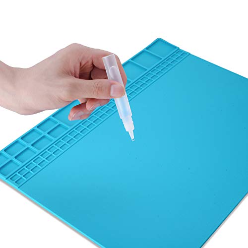 Mat Repair Heat Resistant 932°Soldering Mat Silicone Work Mat For Repairing Electronics Mat Workbench Pad Board for Soldering for Repairing Work,BGA Repair Station (Dark Blue)