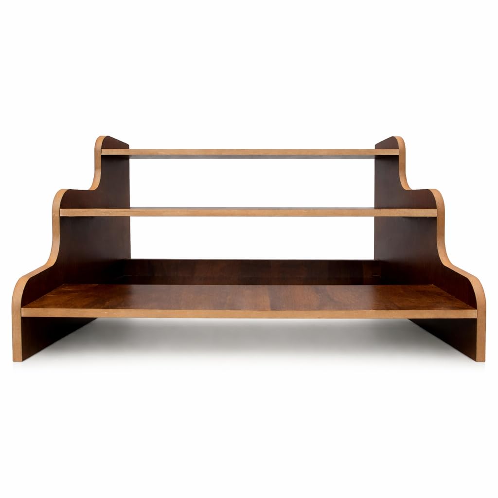 Privla 3 Tier Wooden Organizer Shelf | Multipurpose Countertop Storage | Kitchen Organizer, Bathroom Shelf, Makeup Stand, Marble Finish Engineered Wood | DIY Assemble Tool Kit Included (Pack of 1)