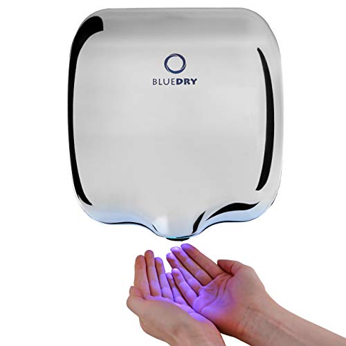 BLUEDRY ECO DRY Commercial Hand Dryer - Durable Automatic High Speed Handdrier (Polished Stainless)