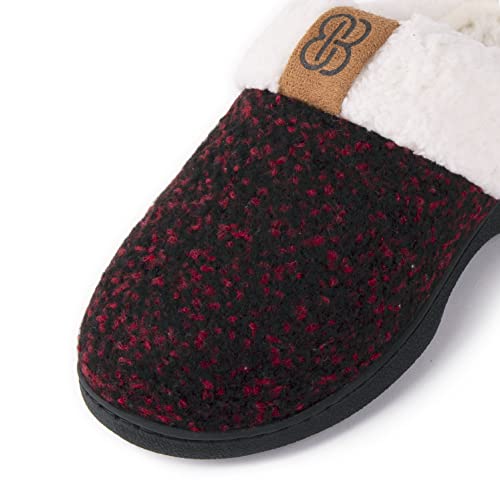 Bandolino Womens Sherpa Cuff Clog Slippers, Warm Fuzzy Indoor Outdoor House Shoes, Cozy Rubber Sole Bedroom Slip Ons4