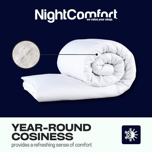 Night Comfort All Season Deluxe Feels Like Down Anti Allergy 10.5 Tog Duvet - 100% Microfibre Cover Filled with Thick Ultra Bounce Hollowfibre Quilt, Single