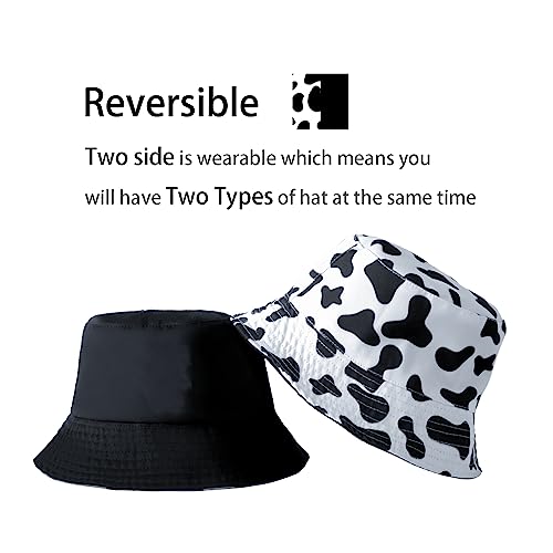 Ellewin Bucket Hatreversible Double-Side-Wea Bucket Hat Unisex Summer Vacation Travel Beach Sun Cap Outdoor Hat For Women #TOP4