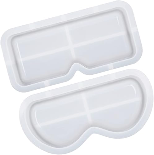 OATIPHO Moldes de silicona para vasos, 2 piezas, moldes de fundición de epoxi, accesorios de cuentas de purpurina