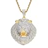 GleaMora Lion Head Pendant Men Ins Style Personalized Necklace Punk Necklace With Zircon Jewelry Light Luxury Birthday Party Gift, 60cm, Gold #1