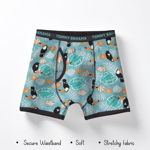 Image of Tommy Bahama Boys 5-Pack Cotton Boxer Briefs - Soft, Tag Free Underwear Multipack for Kids and Toddlers