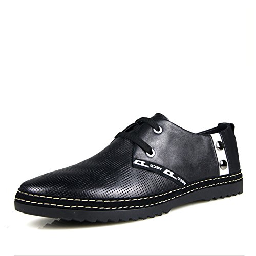 Sandales pour hommes chaussures d'été respirantes en cuir rondes