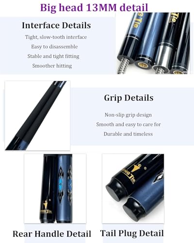 Taco de billar de fibra de carbono de 145 cm miniatura 4