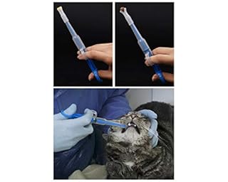 DS. DISTINCTIVE STYLE Pill Popper for Cats with Soft Tips Pet Pill Feeder Saving You from Being Bitten Medicine Feeding Dispenser Tool for Puppies (Blue)