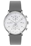 Zifferblatt: weiß Junghans Herren-Armbanduhr Chronoscope Form C 041/477-Grau