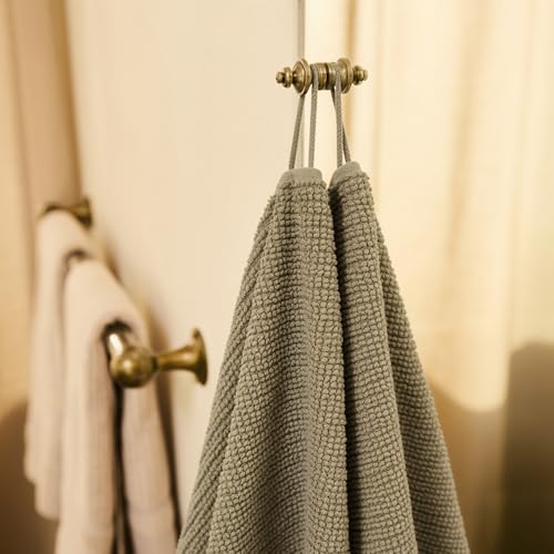 Image of Preston Lane Douro Bath Towel Set - 2 Pack Luxury Cotton Towels, Ultra Soft & Absorbent, Quick-Dry Spa-Quality Bathroom Towels, Made in Portugal, Eucalyptus 54.25 x 26.5