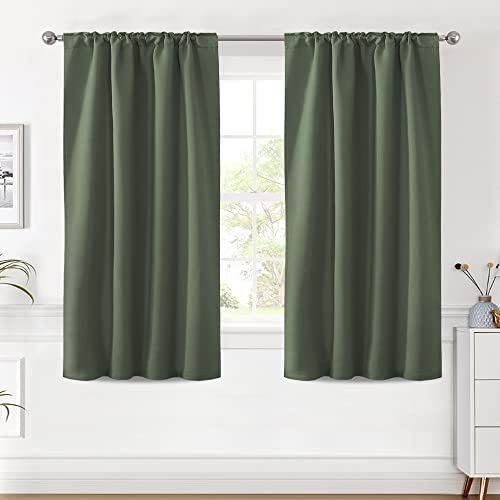 Image of H.VERSAILTEX Blackout Curtains Thermal Insulated Window Treatment Panels Room Darkening Blackout Drapes for Living Room Back Tab /Rod Pocket Bedroom Draperies (2 Panels, Bronze Green, 42 x 54 Inch)
