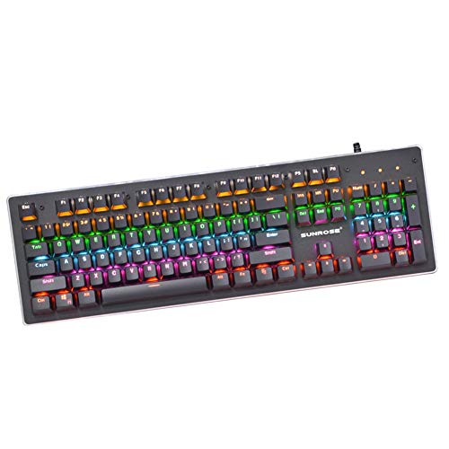 MILECN Gaming Keyboard mecánica, con 104 Teclas Completa Anti-ghosting, retroiluminación LED Ideal para Gamer, mecanógrafo, etc,B Cover
