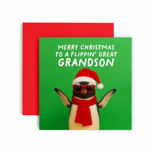 Huxters Christmas card - Xmas to a Flippin Great Grandson Xmas Cards (Grandson)