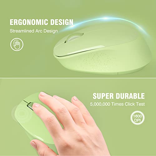 Trueque Wireless Mouse E702 2.4Ghz Portable Computer Mouse With Usb Receiver, Comfortable Silent Mice For Laptop, Chromebook, Pc, Notebook, Desktop, Windows, Mac (Green) #TOP5