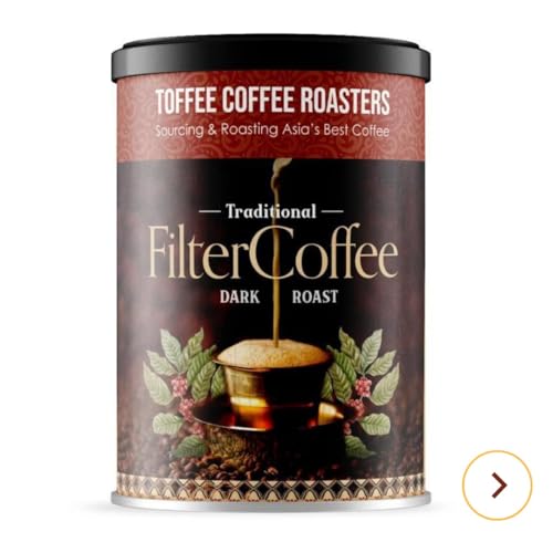 Image of Toffee Coffee Roasters | South Indian Filter Coffee, Pack of 3 (200 gms) + Free Filter Coffee Maker (220ml, 3-4Cups) | As Seen On Shark Tank | Speciality Traditional Dark Roast Signature Filter Coffee