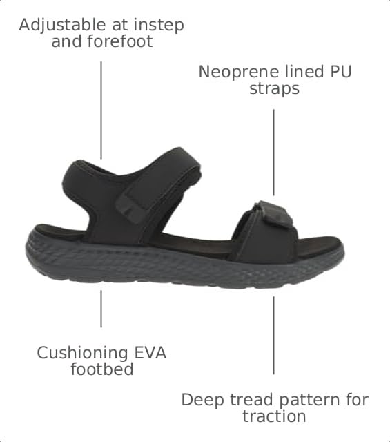 Image of Propet Womens Travelactiv Aspire Footbed Casual Sandals Casual Low Heel 1-2 inch - Grey