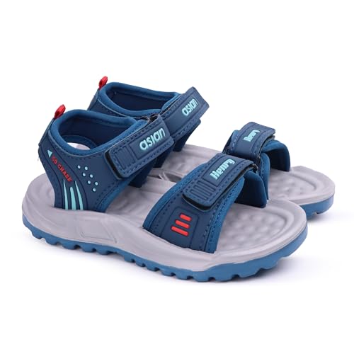 Image of ASIAN Henry-04 Kids Sandals with Dual Velcro Straps | Cushioned Footbed, Lightweight Sole, Open-Toe Casual Outdoor Sandals
