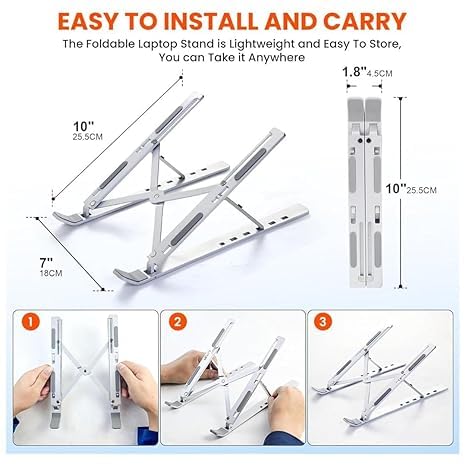 Image of Giftana 7 in 1 Laptop Bag and Laptop Stand with Personalized Diary & Pen, Keychain, Card Holder, Mobile Stand Set, Customized Gift for Husband, Employee Welcome Kit, Corporate Gift for Employees (Grey)