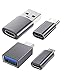 USB C Adapter 4 Stück, Buchse auf USB 3.1 Stecker Adapter, Micro USB Kompatibel mit iPhone, PC, Samsung Galaxy, iPad, Laptop, MacBook, Google, AirPods