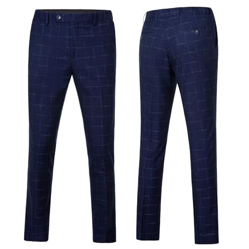 3-Piece Plaid Men Suit Pinstripe 2 Bottons Formal Wedding Suit Classic Tuxedo Mens Suit Set Blazer Jacket Vest Pants2