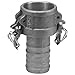 Dixon AC150 356T6 Aluminum Boss-Lock Type C Cam and Groove Fitting, Socket, 1-1/2" Female Coupler x 1-1/2" Hose ID Barbed, Box of 10
