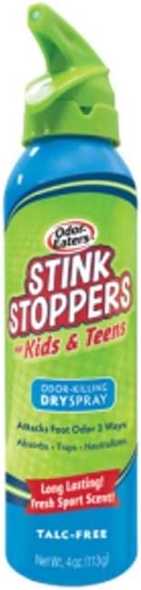 Odor-Eaters Stink Stoppers for Kids & Teens Dry Spray, 4 Oz by Odor-Eaters : Health & Household