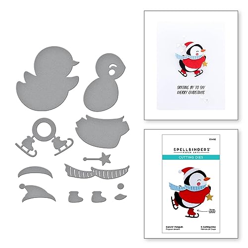 Spellbinders Dancin' Penguin Etched Dies from The Dancin' Christmas Collection, Metal, 6 x 3.6 inches - Image 2