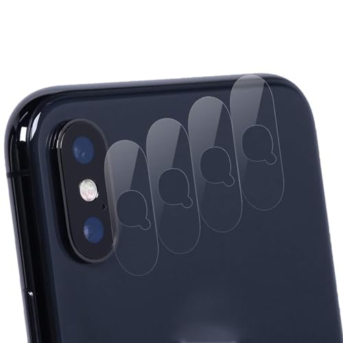 AKWOX (Pack of 4) Compatible with for iPhone X Camera Lens Protector, Ultra Thin 0.2mm 9H Hard Tempered Glass Camera Lens Protecive Protector For iPhone X,With Anti-Scratch,Dustproof
