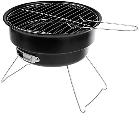 Portable BBQ Grill Non-Stick Surface Folding Barbecue Charcoal Grill Mini Round Outdoor Camping Picnic BBQ Tool