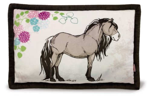 Nici 36900 - großes Kissen Pferd, 64 x 42 cm, bedruckt, graubeige