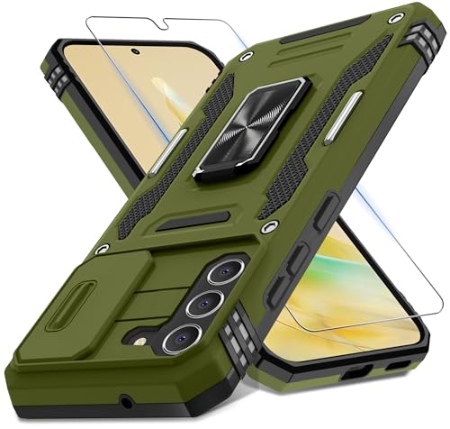 Coque Samsung S21 FE antichoc avec verre trempé et support de bague