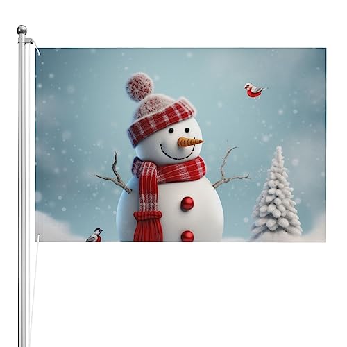 Drapeau de Noël bonhomme de neige 1,2x1,8m grand format double face pour jardin
