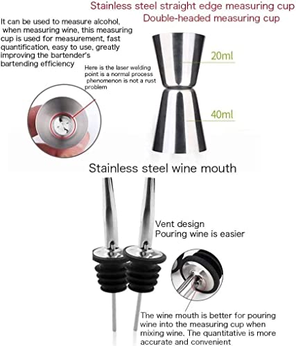 Kit de Bartender con 9 Piezas y Soporte, Acero Inoxidable miniatura 6