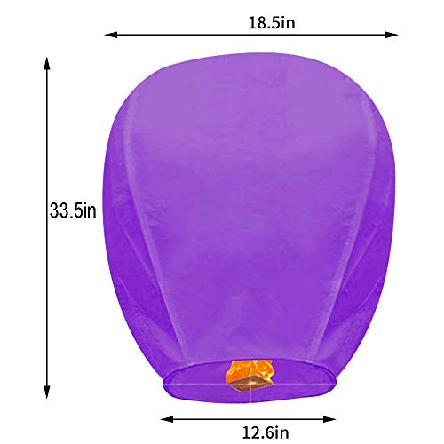 10 Pack Multicolor Chinese Lanterns, Sky Lanterns, 100% Biodegradable Environmentally Friendly Paper Lanterns for Party, Celebrations, Weddings, New Years, Festivals, Memorial Ceremonies - Thumbnail 3