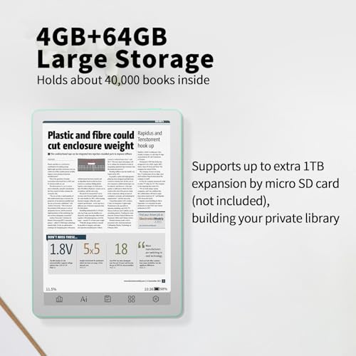Image of Bigme B6 Color Ebook Reader, 6 Inch e-Paper Tablet, 4GB+64GB Storage, Android 14 (Green)