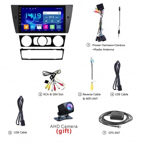 Radio coche para BMW E90 E91 E92 E93 con Bluetooth pantalla tactil de 4 Nuclear 1G 32G y USB 7