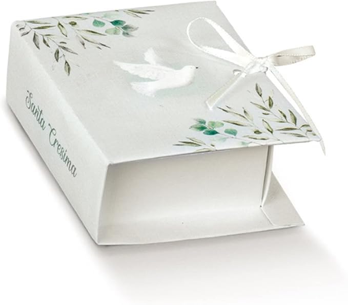 Porte-dragées pour communion et baptême | Lot de 20 livres avec carte