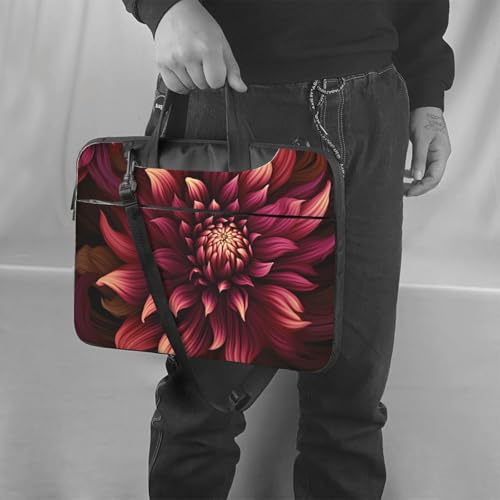 Bolso Tote para Laptop con Diseño Floral Rojo Vino miniatura 6