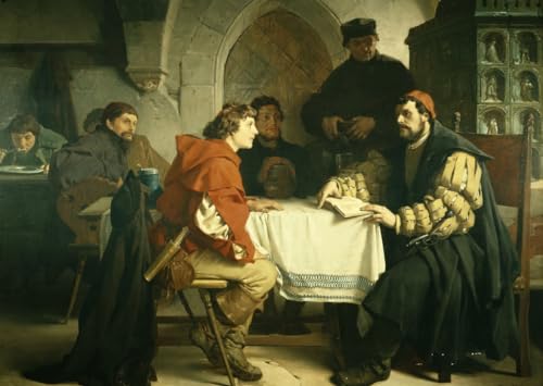 Impression sur toile Luther à Iéna de Paul Thumann - Tableau premium 60x90cm