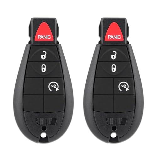 Key Fob Remote Replacement Fit for Jeep Cherokee 2014 2015 2016 2017 2018 2019 2020, 68105083AG GQ4-53T 4-Button with 4A Chip 433MHz (2 Pack)