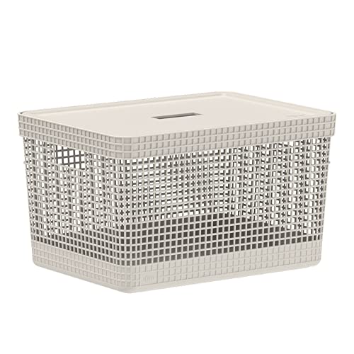 CESTO ORGANIZADOR GRID TAMPA BEGE 20L CG350BGF MARTIPLAST