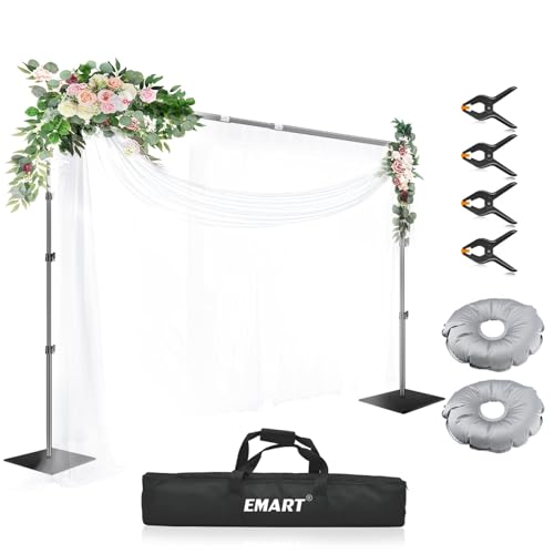 EMART Hintergrund Ständer 3x3m mit Stahlsockel, Professionelles Hintergrundsystem Fotografie Heavy Duty Hintergrundständer Set mit Tragetasche, Foto...